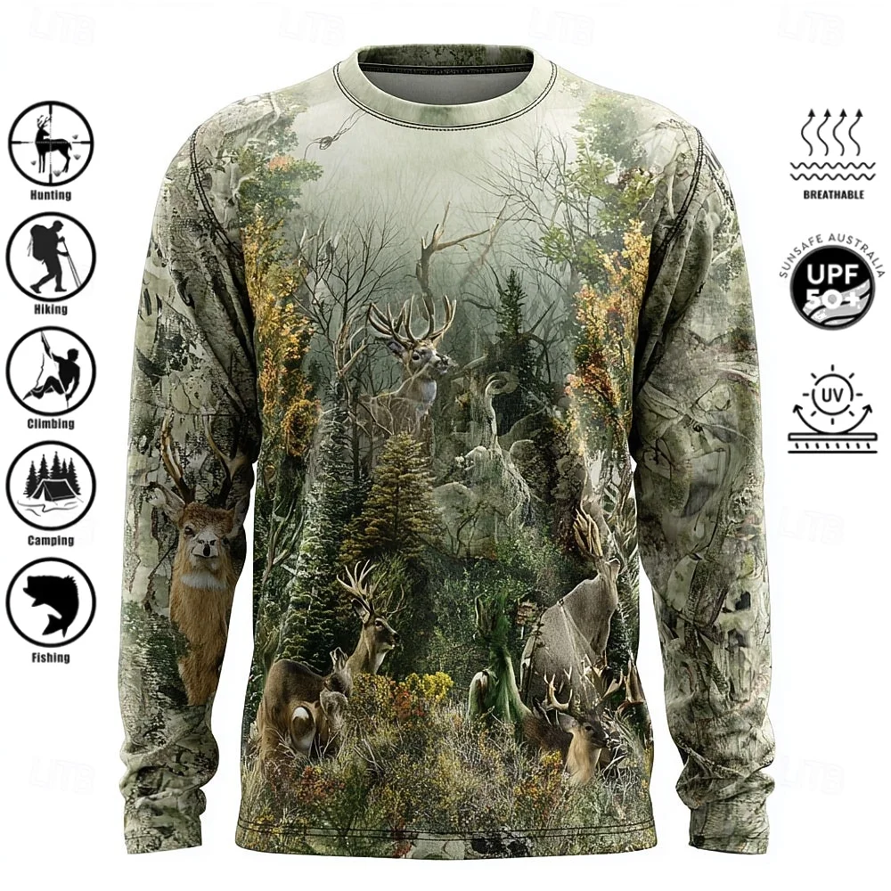 تيشيرت رجالي بأكمام طويلة من ا - مراجعة Outdoor Hunting Prints وسعره